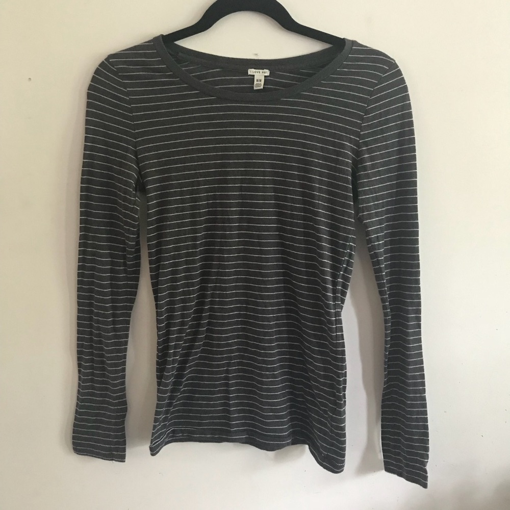 Gray striped long sleeve